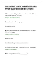 Dod Insider Threat Awareness Final&NewLine;Paper Questions And Solutions