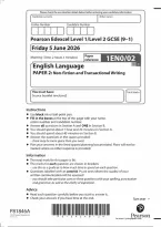 Edexcel GCSE English Language Paper 2&colon; Non-fiction and Transactional Writing 2026
