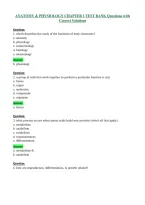 ANATOMY & PHYSIOLOGY CHAPTER 1 TEST BANK Questions with&NewLine;Correct Solutions