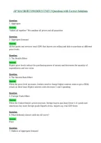 AP MACROECONOMICS UNIT 3 Questions with Correct Solutions