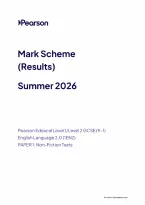 Edexcel GCSE English Language Paper 1&colon; Non-Fiction Texts Mark Scheme 2026