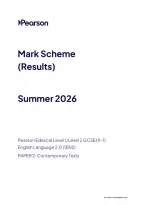 Edexcel GCSE English Language Paper 2&colon; Contemporary Texts Mark Scheme 2026