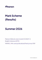 Edexcel GCSE English Literature Paper 2&colon; 19th-century Novel and Poetry since 1789 Mark Scheme 2026