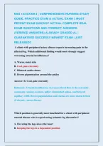 Nsg 123 Exam 3 &vert; Comprehensive Nursing Study &NewLine;Guide&comma; Practice Exam & Actual Exam &vert;&vert; Most &NewLine;Recent Exam 2026&vert;2027 Actual Complete Real &NewLine;Exam Questions And Correct Answers &NewLine;&lpar;Verified Answers&rpar; Already Graded A&plus; &vert; &NewLine;Guaranteed Success&excl;&excl; Newest Exam &vert; Just 