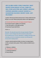 Nsg 233 Med Surge 3 Final Exam 2026 &vert;&vert; Most  Recent Exam 2026&vert;2027 Actual Complete                   Real Exam Questions And Correct Answers  &lpar;Verified Answers&rpar; Already Graded A&plus; &vert;  Guaranteed Success&excl;&excl; Newest Exam &vert; Just  Released&excl;&excl;
