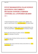  Intuit Bookkeeping Exam&colon; Newest Questions and Correct Detailed Answers