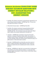 Arkansas Auctioneer Exam Study Guide &NewLine;2026&sol;2027 Accurate Questions With &NewLine;Correct Detailed Solutions &vert;&vert; &NewLine;100&percnt; Guaranteed Pass &NewLine;<Newest Version> 