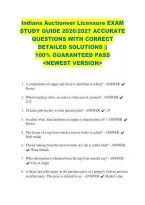 Indiana Auctioneer Licensure Exam &NewLine;Study Guide 2026&sol;2027 Accurate &NewLine;Questions With Correct &NewLine;Detailed Solutions &vert;&vert; &NewLine;100&percnt; Guaranteed Pass &NewLine;<Newest Version> 