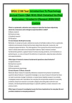 WGU C180 Test Introduction To Psychology &NewLine;&vert;Actual Exam Q&A With Well Detailed Verified &NewLine;Rationales &vert; Graded A&plus;&vert;Newest 2026&sol;2027 &NewLine;Update 