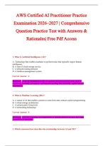 AWS Certified AI Practitioner Exam 2026-2027 QUESTIONS AND ANSWERS ALREADY GRADED A&plus;&period;&NewLine;100&percnt; Verified Solutions &vert; Updated Per Latest Guidelines &vert; Graded A&plus;
