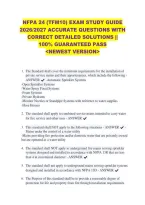 Nfpa 24 &lpar;Tfm10&rpar; Exam Study Guide &NewLine;2026&sol;2027 Accurate Questions With &NewLine;Correct Detailed Solutions &vert;&vert; &NewLine;100&percnt; Guaranteed Pass &NewLine;<Newest Version> 