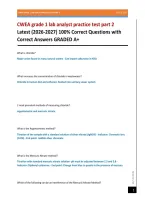 CWEA grade 1 lab analyst practice test part 2 Latest &lpar;2026-2027&rpar; 100&percnt; Correct Questions with Correct Answers GRADED A&plus;