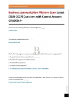 Business communication Midterm Exam Latest &lpar;2026-2027&rpar; Questions with Correct Answers GRADED A&plus;