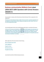 Business communication Midterm Exam Latest &lpar;2026-2027&rpar; 100&percnt; Questions with Correct Answers GRADED A&plus;