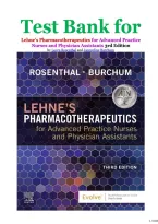 Test Bank for Lehne's Pharmacotherapeutics for Advanced Practice Nurses and Physician Assistants&comma; 3rd Edition by Laura Rosenthal