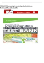 TEST BANK FOR  Davis Advantage for understanding medical-Surgical Nursing&comma; &NewLine; 7th Edition&comma; by Williams All Chapters &lpar;1-57&rpar; 