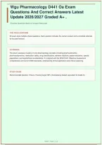WGU Pharmacology D441 OA Exam Questions And Correct Answers Latest Update Graded A&plus; &vert; 50 Questions &vert; 2026&sol;2027&NewLine;