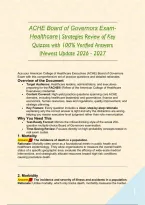 ACHE Board of Governors Exam-Healthcare &vert; Strategies Review of Key Quizzes with 100&percnt; Verified Answers &vert;Newest Update 2026 - 2027&NewLine;&NewLine;&NewLine;
