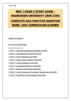 MDC 1 Exam 2 Study Guide - Rasmussen University &lpar;NUR 2356&rpar; &vert; 2027 Curriculum Aligned &vert; 240&plus; Q&A Practice Question Bank with Detailed Rationales &vert; Graded A&plus;