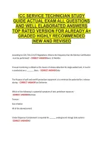 Icc Service Technician Study &NewLine;Guide Actual Exam All Questions &NewLine;And Well Elaborated Answers &NewLine;Top Rated Version For Already A&plus; &NewLine;Graded Highly Recommended &NewLine;&vert;New And Revised 