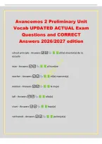 Avancemos 2 Preliminary Unit&NewLine;Vocab UPDATED ACTUAL Exam&NewLine;Questions and CORRECT&NewLine;Answers 2026&sol;2027 edition&NewLine;school principle - Answers  el&lpar;la&rpar; director&lpar;a&rpar; de la&NewLine;escuela&NewLine;man - Answers  el hombre&NewLine;teacher - Answers  e