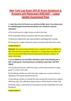 New York Law Exam &lpar;NYLE&rpar; Exam Questions & &NewLine;Answers with Rationales 2026&sol;2027 &ndash; Latest &NewLine;Update Guaranteed Pass