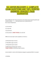 Icc Vapor Recovery 2  Complete &NewLine;Exam Questions And 100&percnt; Verified &NewLine;Answers &lpar;2026&sol;2027&rpar; Pass &NewLine;Guarantee 