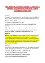 New York Law Exam &lpar;NYLE&rpar; Exam 1 Questions & &NewLine;Answers with Rationales 2026&sol;2027 &ndash; Latest &NewLine;Update Guaranteed Pass
