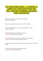 Icc Vapor Recovery &ndash; Vt Grade A&plus; &NewLine;Complete Exam Questions And &NewLine;100&percnt; Verified Answers &lpar;2026&sol;2027&rpar; &NewLine;Pass Guarantee 