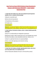 New York Law Exam &lpar;NYLE&rpar; - Questions & Answers with Rationales Exam Bundle 