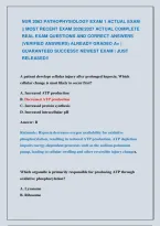 Nur 2063 Pathophysiology Exam 1 Actual Exam &NewLine;&vert;&vert; Most Recent Exam 2026&vert;2027 Actual Complete &NewLine;Real Exam Questions And Correct Answers &NewLine;&lpar;Verified Answers&rpar; Already Graded A&plus; &vert; &NewLine;Guaranteed Success&excl;&excl; Newest Exam &vert; Just &NewLine;Released&excl;&excl;