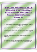 BNSF ET Test UPDATED ACTUAL Exam Questions and CORRECT Answers 2026&sol;2027 edition Graded A&plus; What is a protocol&quest; A set of rules or procedures for transmitting data between electronic devices What does TCP&sol;IP stand for&quest; Transmission Control Protocol&sol;