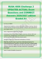 BUSA 4000 Challenge 3&NewLine;UPDATED ACTUAL Exam&NewLine;Questions and CORRECT&NewLine;Answers 2026&sol;2027 edition&NewLine;Graded A&plus;