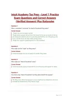 Intuit Academy Tax Prep &ndash; Level 1 Practice&NewLine;Exam Questions and Correct Answers&NewLine;&lpar;Verified Answers&rpar; Plus Rationales
