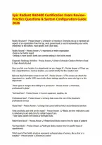 Epic Radiant RAD400 Certification Exam Review- Practice Questions & System Configuration Guide 2026