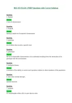 BIO 152 EXAM 1 PREP Questions with Correct Solutions