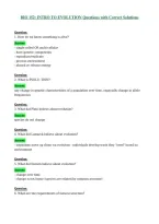 BIO 152&colon; INTRO TO EVOLUTION Questions with Correct Solutions