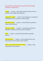 Exsc 320 Exam 1 &lpar;Peveler Notes&rpar; Questions And Answers &NewLine;Gradeed A&plus; Assured Pass