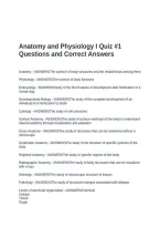 Anatomy and Physiology I Quiz &num;1 Questions and Correct Answers&NewLine;&NewLine;