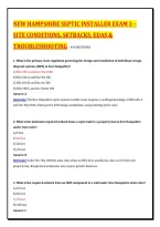 New Hampshire Septic Installer Exam 3 &ndash;&NewLine;Site Conditions&comma; Setbacks&comma; Edas & &NewLine;Troubleshooting