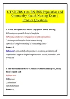 UTA NURS 4465 RN-BSN Population and &NewLine;Community Health Nursing Exam &vert; &NewLine;Practice Questions 