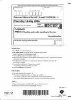 Edexcel GCSE German Paper 3&colon; Reading and understanding in German Foundation Tier 2026