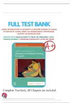 Test Bank &mdash; Leifer&rsquo;s Introduction to Maternity & Pediatric Nursing in Canada&comma; 1st Canadian Edition &lpar;Leifer&comma; 2020&rpar;&comma; Chapters 1-33 &vert; All Chapters Covered&NewLine;