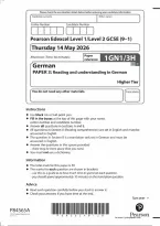 Edexcel GCSE German Paper 3&colon; Reading and understanding in German Higher Tier 2026