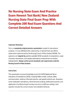 Nz Nursing State Exam And Practice &NewLine;Exam Newest Test Bank&vert; New Zealand &NewLine;Nursing State Final Exam Prep With &NewLine;Complete 200 Real Exam Questions And &NewLine;Correct Detailed Answers