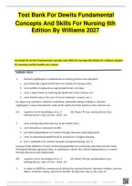 Test Bank For Dewits Fundamental&NewLine;Concepts And Skills For Nursing 6th Edition By Williams 2027&NewLine;