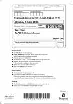 Edexcel GCSE German Paper 4&colon; Writing in German Higher Tier 2026