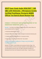 MSCP Exam Study Guide 2026&sol;2027 &vert; 300 Q&A with Rationales &vert; Menopause Society Certified Practitioner &lpar;Formerly NAMS&rpar; Official Test Bank & Board Review Prep