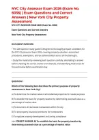 NYC City Assessor Exam 2026 &lpar;Exam No&period; 6036&rpar; &vert; Exam Questions and Correct Answers &vert; New York City Property Assessment