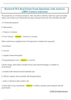 Rockwell WA Real Estate Exam Questions and Answers &ndash; Washington Real Estate License Exam Study Guide